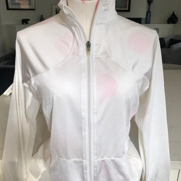 Lululemon Vintage Full Zip Running Jacket w Mesh Sides Back Zip Pockets Size 10 - Picture 2 of 13